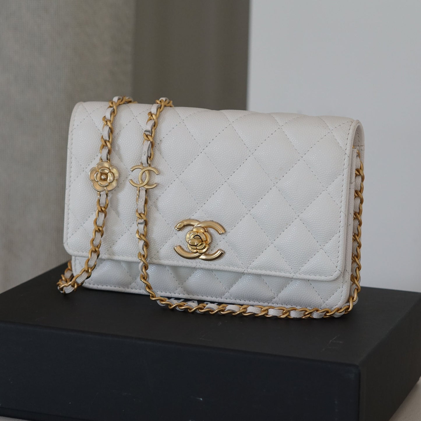 CHANEL WALLET ON CHAIN | CAMELLIA