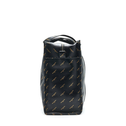 Balenciaga Logo Printed Bazar Shopper M Leather Bag