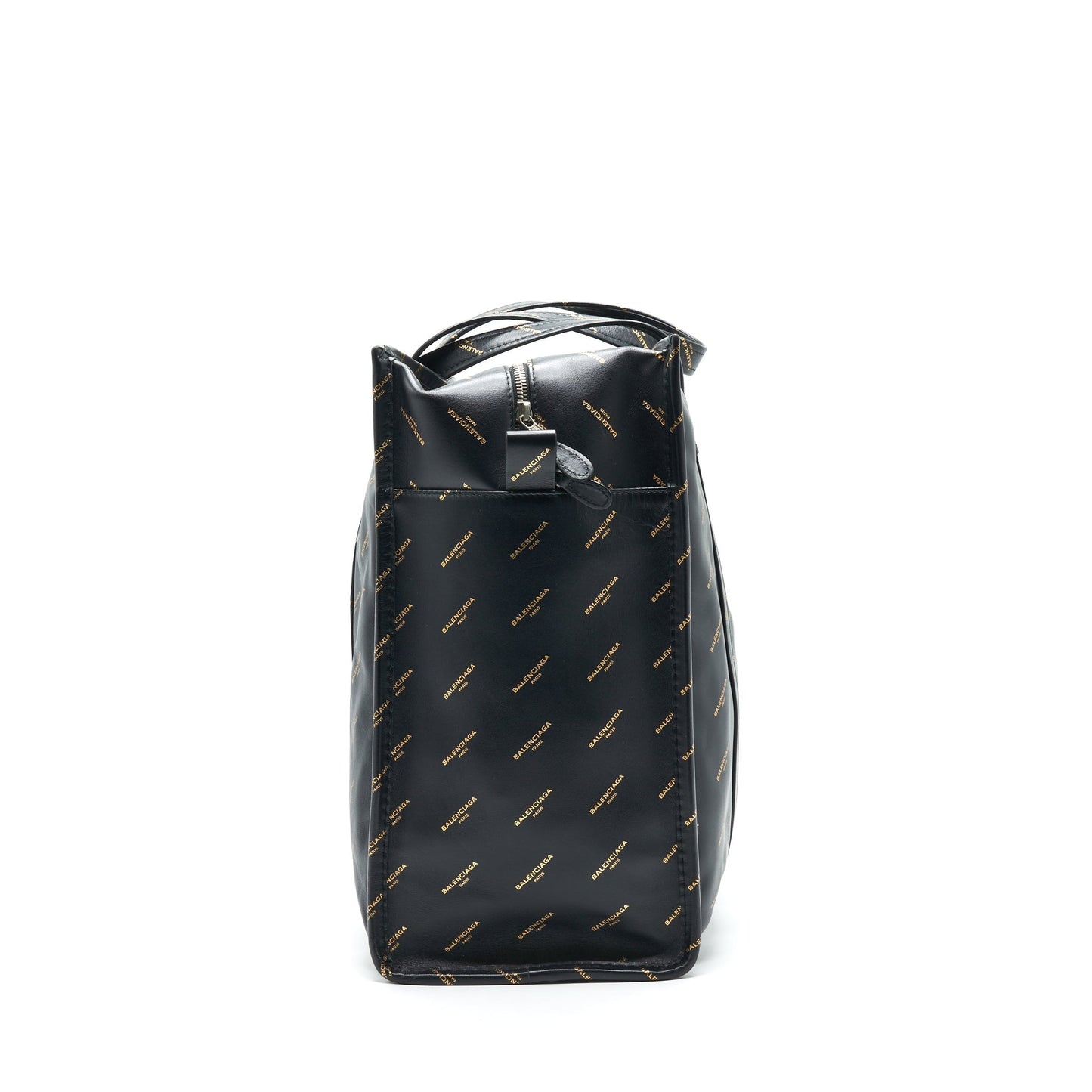 Balenciaga Logo Printed Bazar Shopper M Leather Bag
