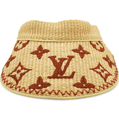Louis-vuitton Monogram Embroidered Raffia Visor
