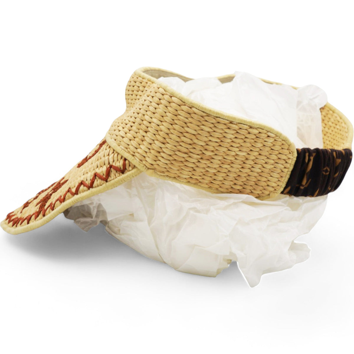 Louis-vuitton Monogram Embroidered Raffia Visor