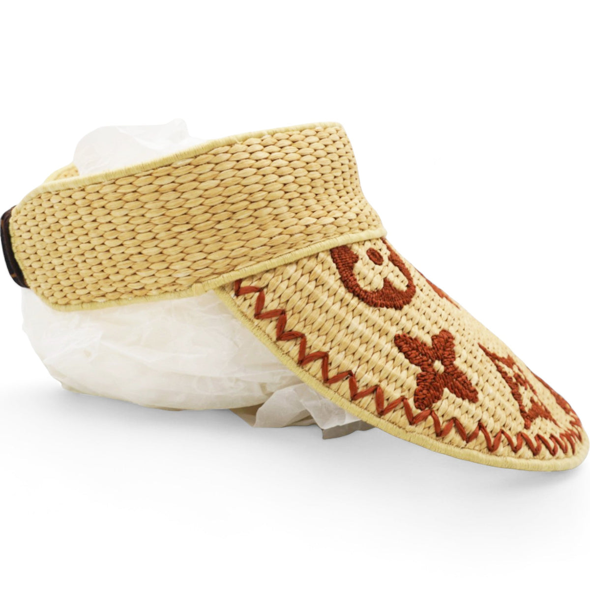 Louis-vuitton Monogram Embroidered Raffia Visor