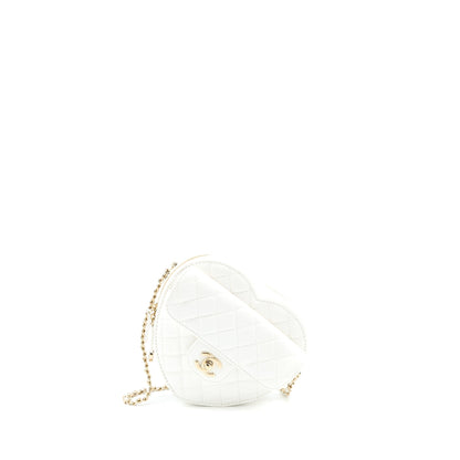 Chanel 22s Heart Bag Lambskin White LGHW (Microchip)
