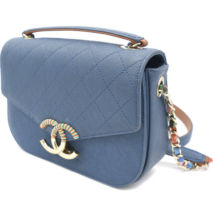 Thread Around Cuba Flap Bag Blue