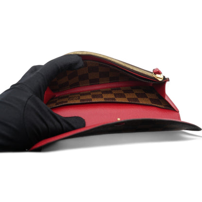 Louis-vuitton Damier Ebene Emilie Wallet Red