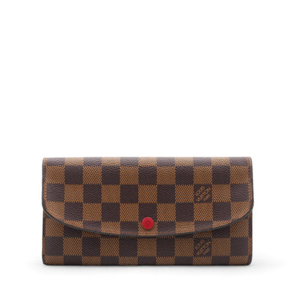 Louis-vuitton Damier Ebene Emilie Wallet Red