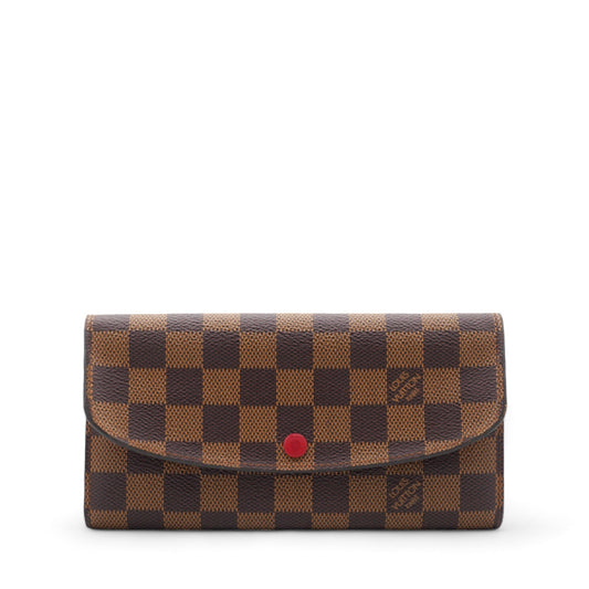 Louis-vuitton Damier Ebene Emilie Wallet Red