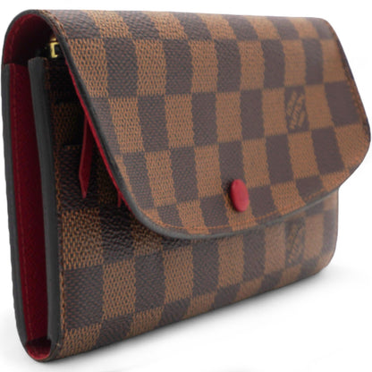 Louis-vuitton Damier Ebene Emilie Wallet Red