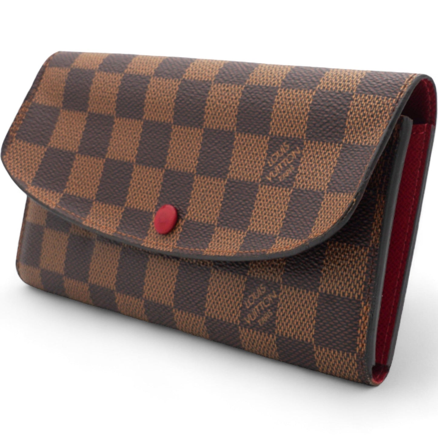 Louis-vuitton Damier Ebene Emilie Wallet Red