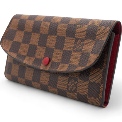 Louis-vuitton Damier Ebene Emilie Wallet Red