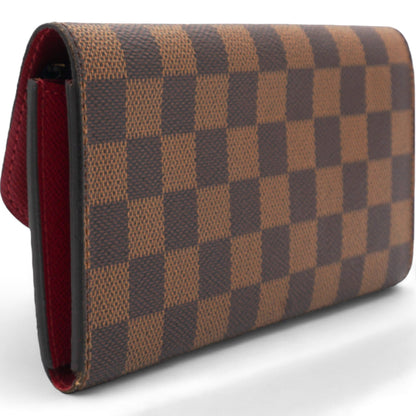 Louis-vuitton Damier Ebene Emilie Wallet Red