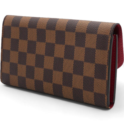 Louis-vuitton Damier Ebene Emilie Wallet Red