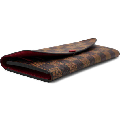 Louis-vuitton Damier Ebene Emilie Wallet Red
