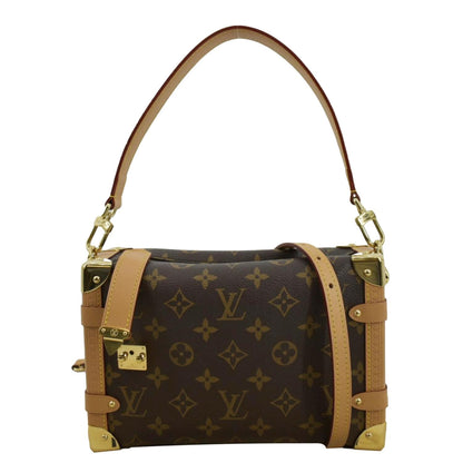 LOUIS VUITTON Side Trunk Monogram Canvas Crossbody Bag Brown