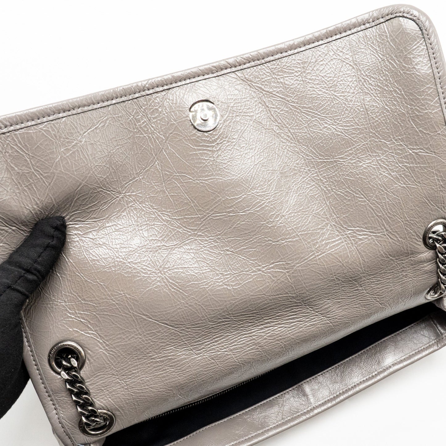 Saint Laurent / YSL Large Niki Bag Calfskin Grey SHW