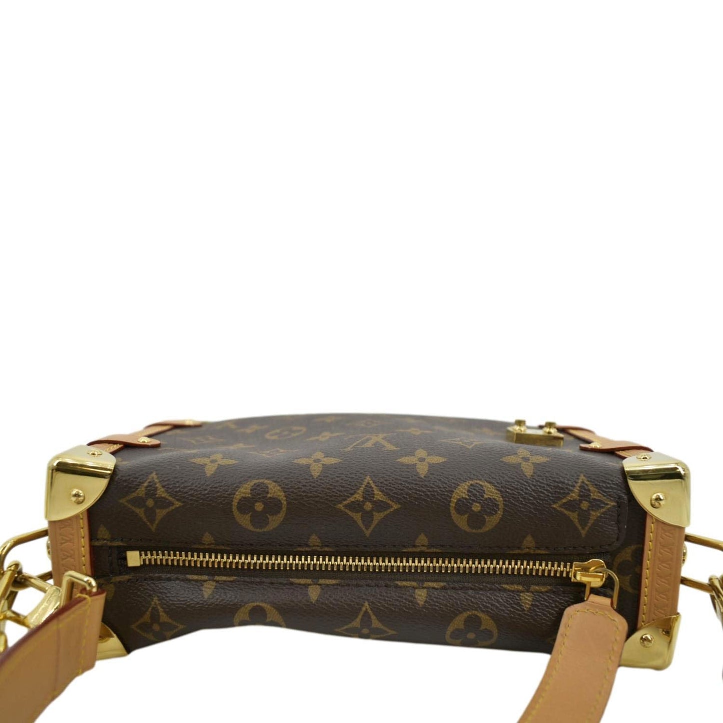 LOUIS VUITTON Side Trunk Monogram Canvas Crossbody Bag Brown