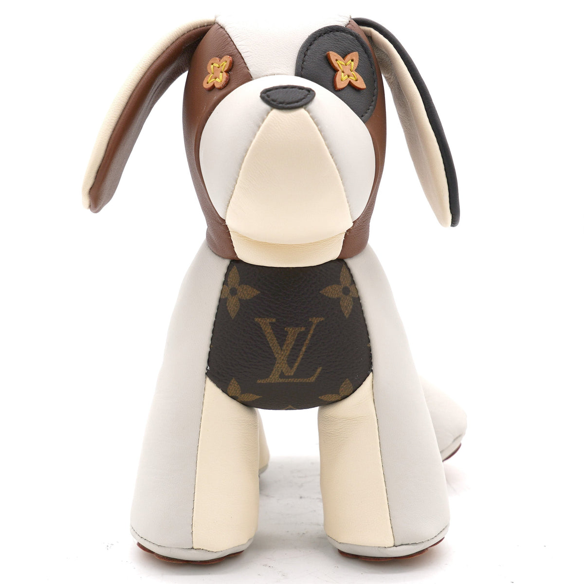 Louis-vuitton Calfskin Monogram Doudou Oscar Dog Beige