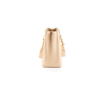 Chanel Quilted Caviar Grand Shopping Tote GST Beige