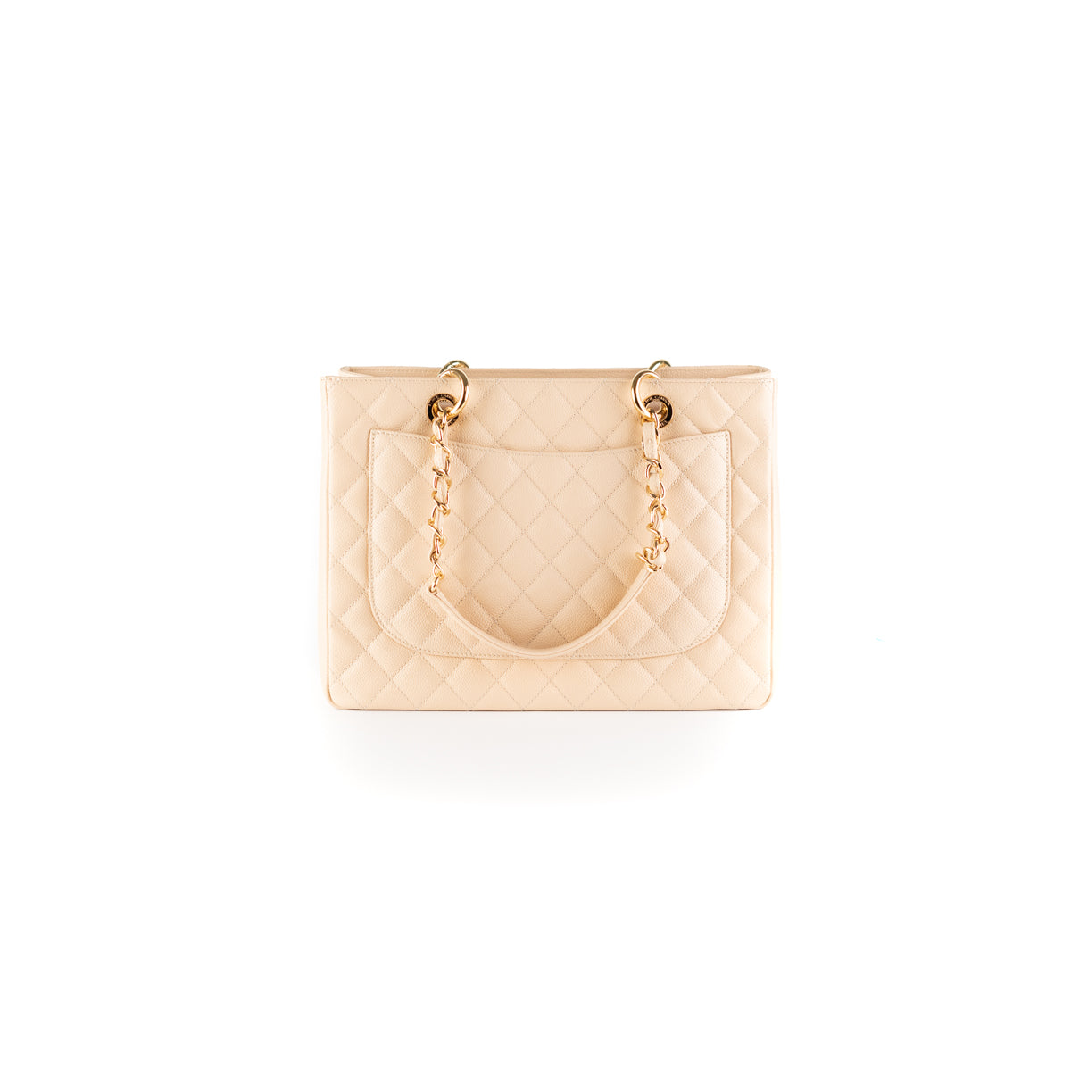 Chanel Quilted Caviar Grand Shopping Tote GST Beige