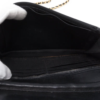 Timeless CC Wallet On Chain Black Caviar Leather