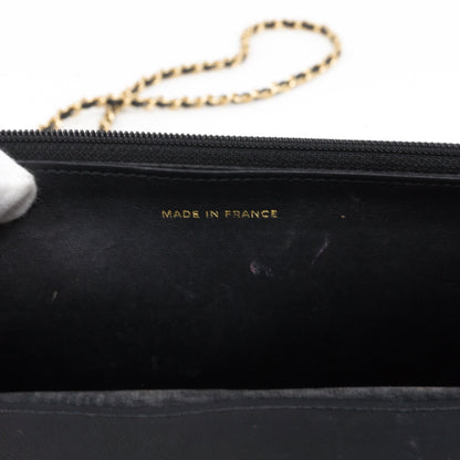 Timeless CC Wallet On Chain Black Caviar Leather