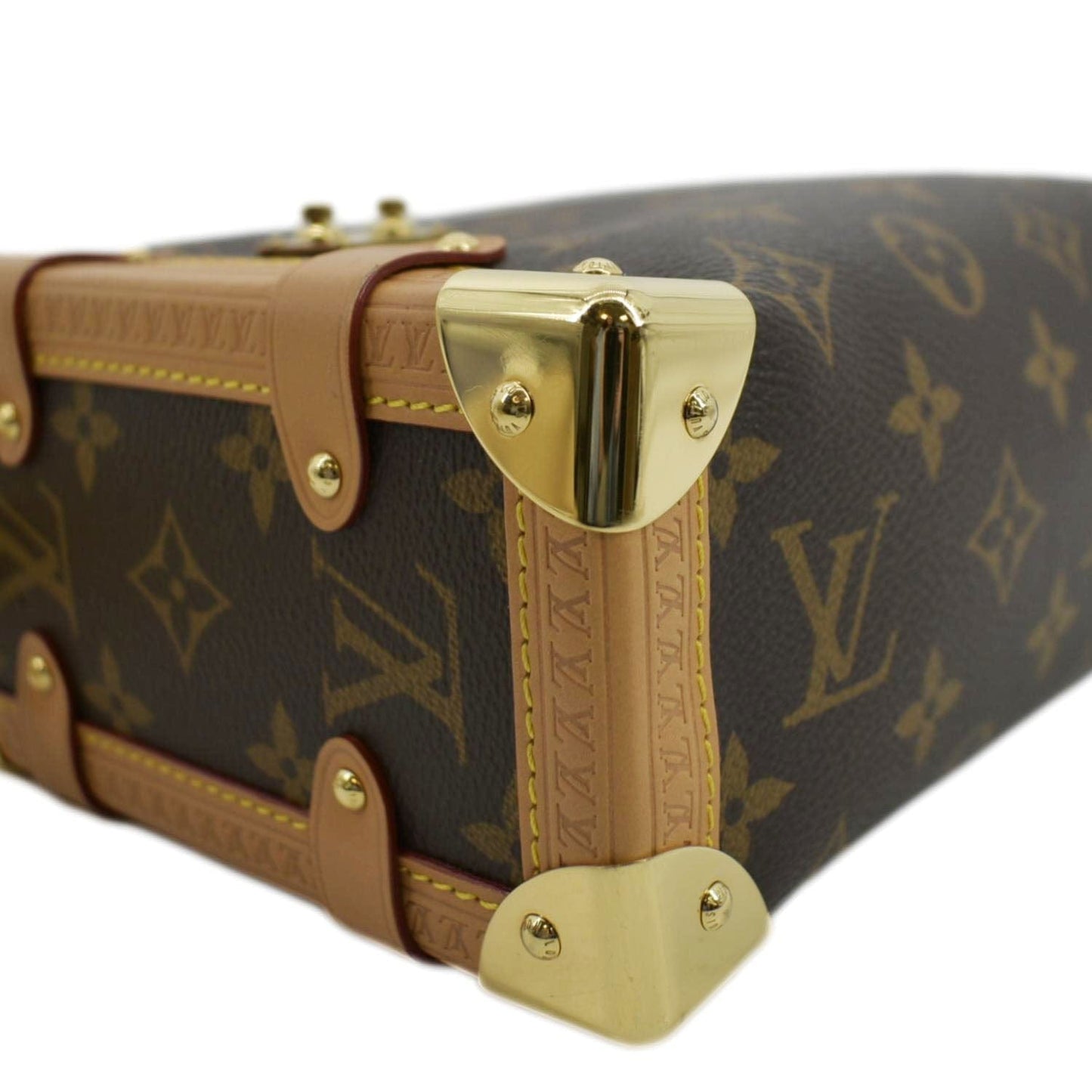 LOUIS VUITTON Side Trunk Monogram Canvas Crossbody Bag Brown