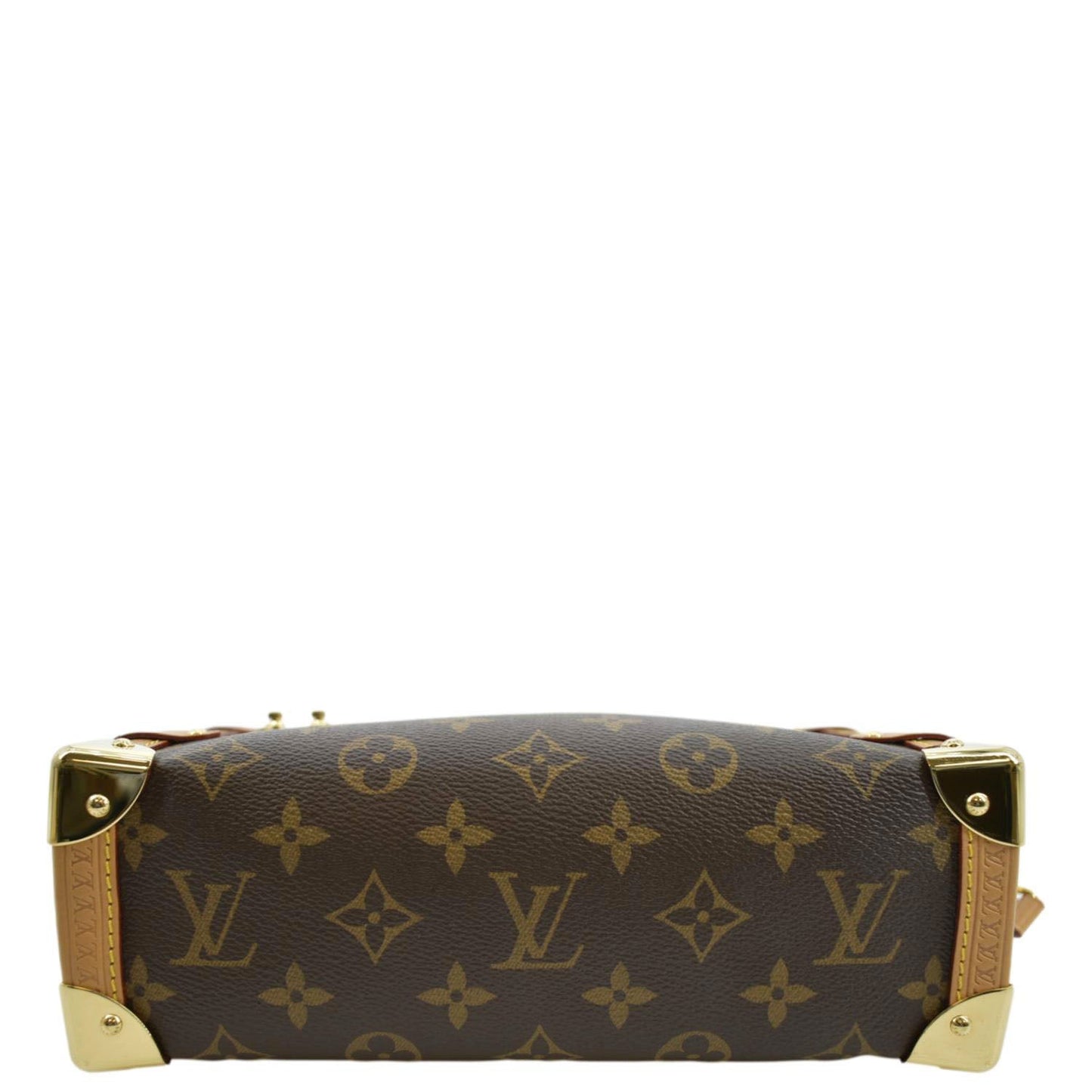 LOUIS VUITTON Side Trunk Monogram Canvas Crossbody Bag Brown