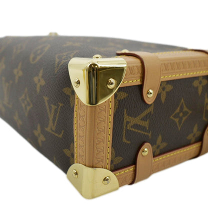 LOUIS VUITTON Side Trunk Monogram Canvas Crossbody Bag Brown