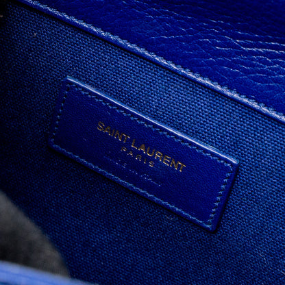 Saint Laurent/YSL Muse Two Tote Bag Calfskin Blue GHW