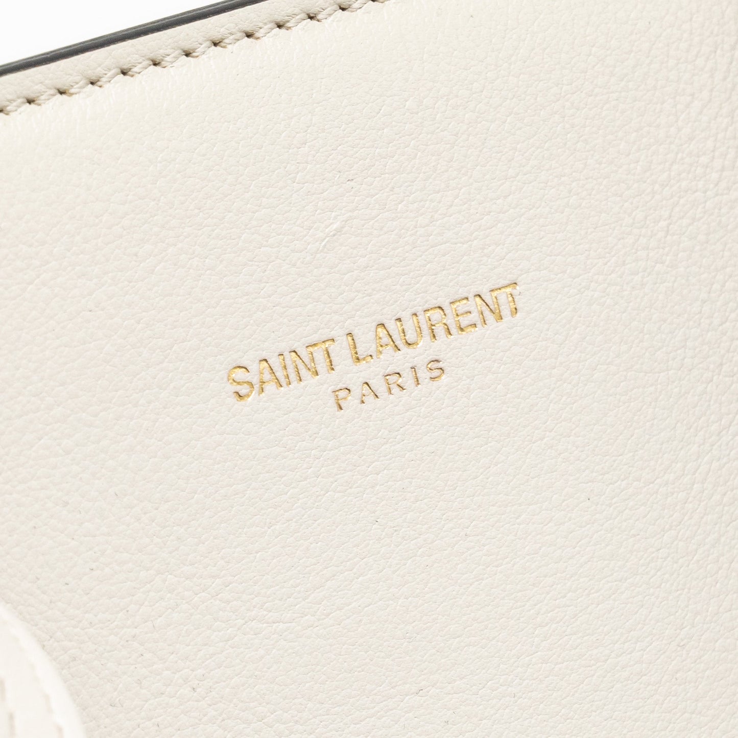 Saint Laurent /YSL Small Sac de Jour Tote Bag Calfskin White / Black GHW