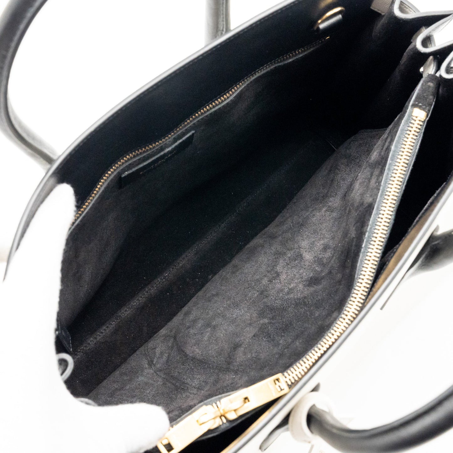 Saint Laurent /YSL Small Sac de Jour Tote Bag Calfskin White / Black GHW