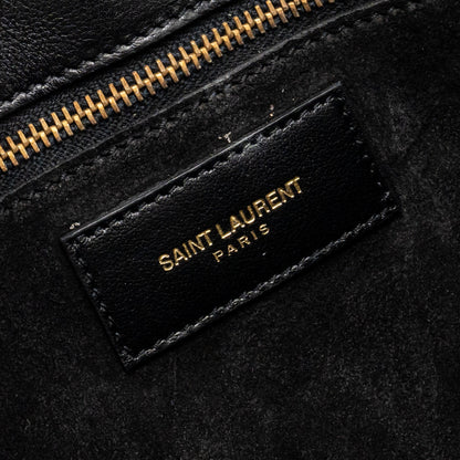 Saint Laurent /YSL Small Sac de Jour Tote Bag Calfskin White / Black GHW