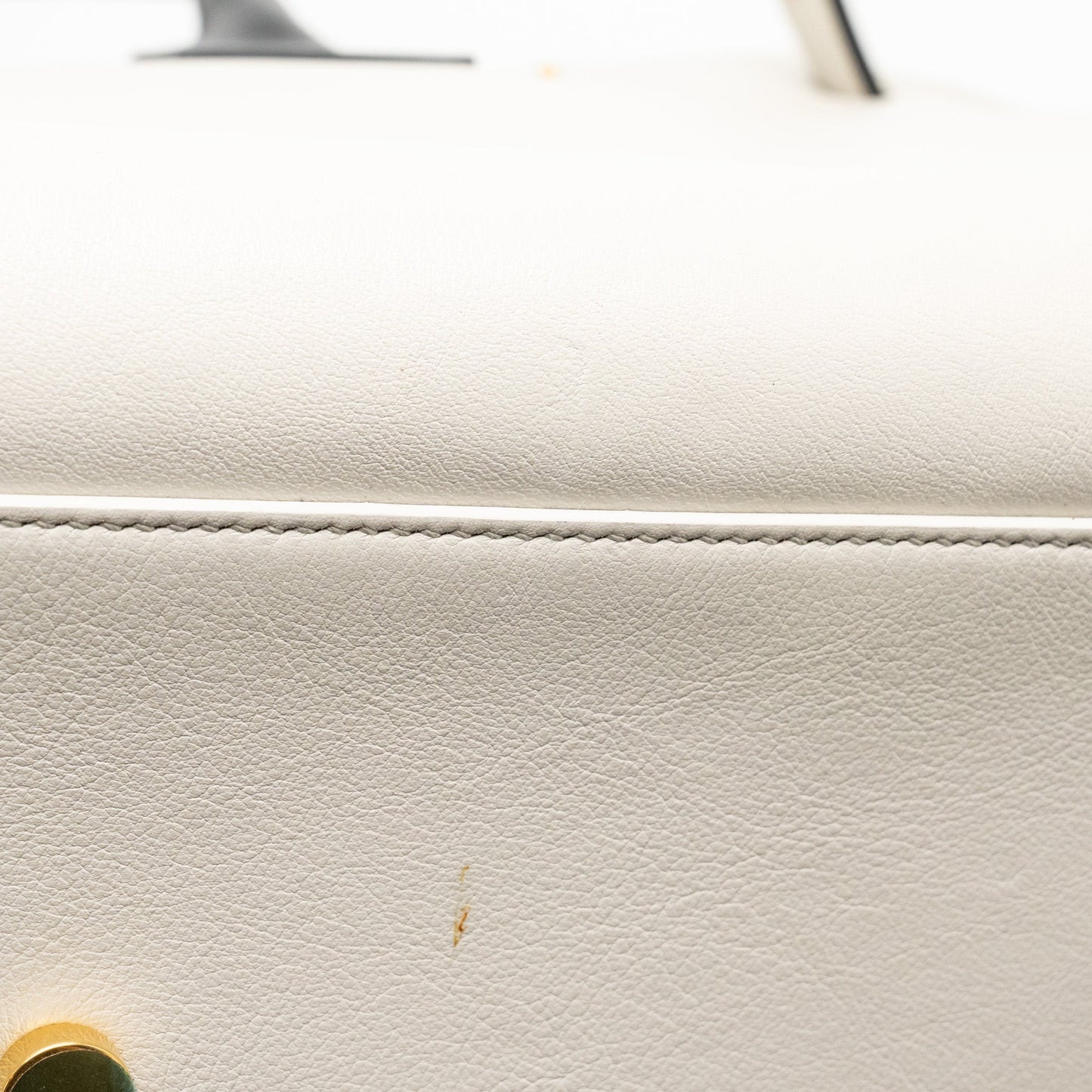 Saint Laurent /YSL Small Sac de Jour Tote Bag Calfskin White / Black GHW