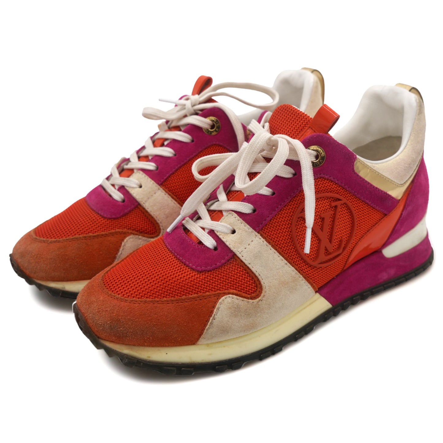 Louis-vuitton Run Away Sneakers Orange Pink Suede 36