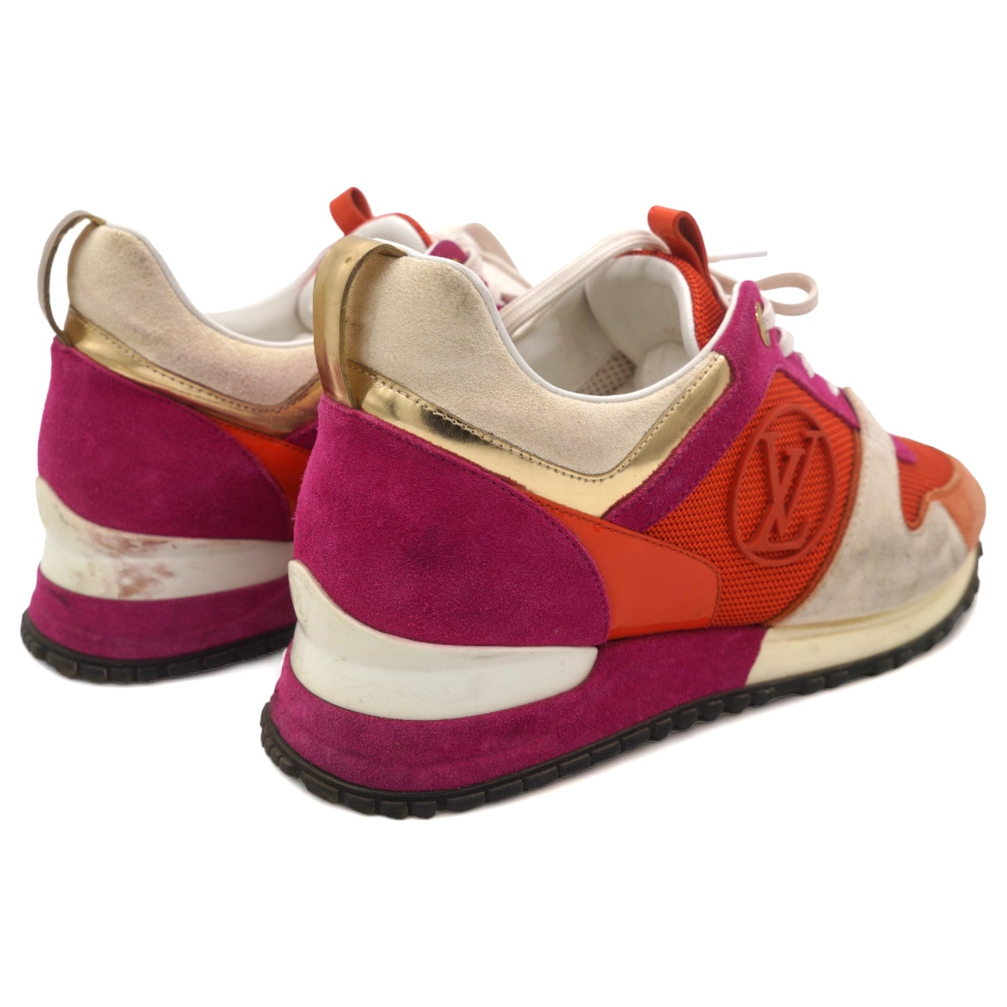 Louis-vuitton Run Away Sneakers Orange Pink Suede 36