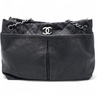 Ultra Soft Suede Calfskin Natural Beauty Tote Black
