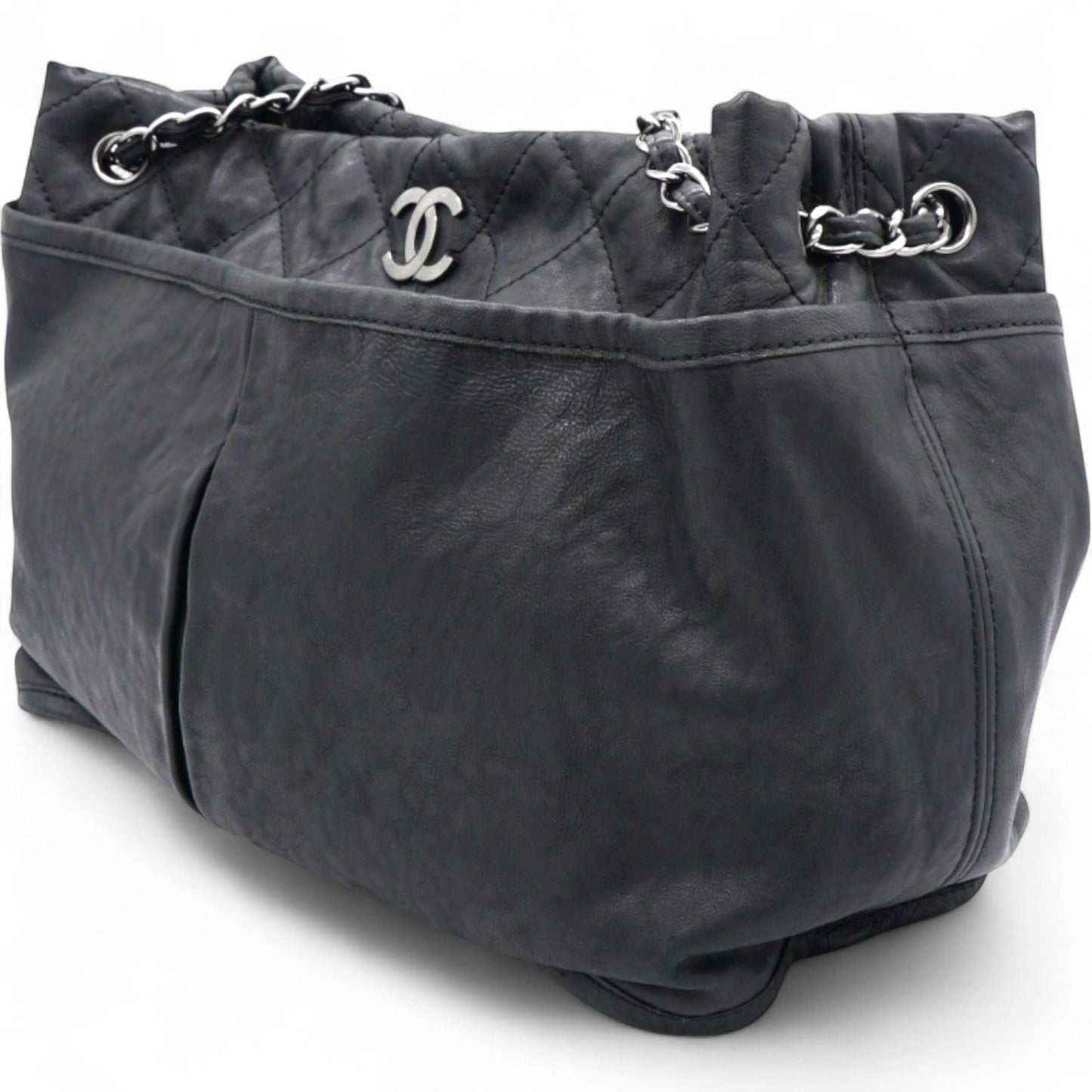 Ultra Soft Suede Calfskin Natural Beauty Tote Black