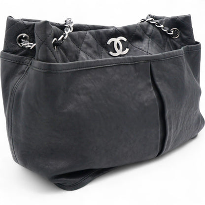 Ultra Soft Suede Calfskin Natural Beauty Tote Black