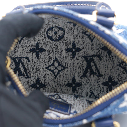 Louis-vuitton Monogram Jacquard Denim Nano Speedy Blue