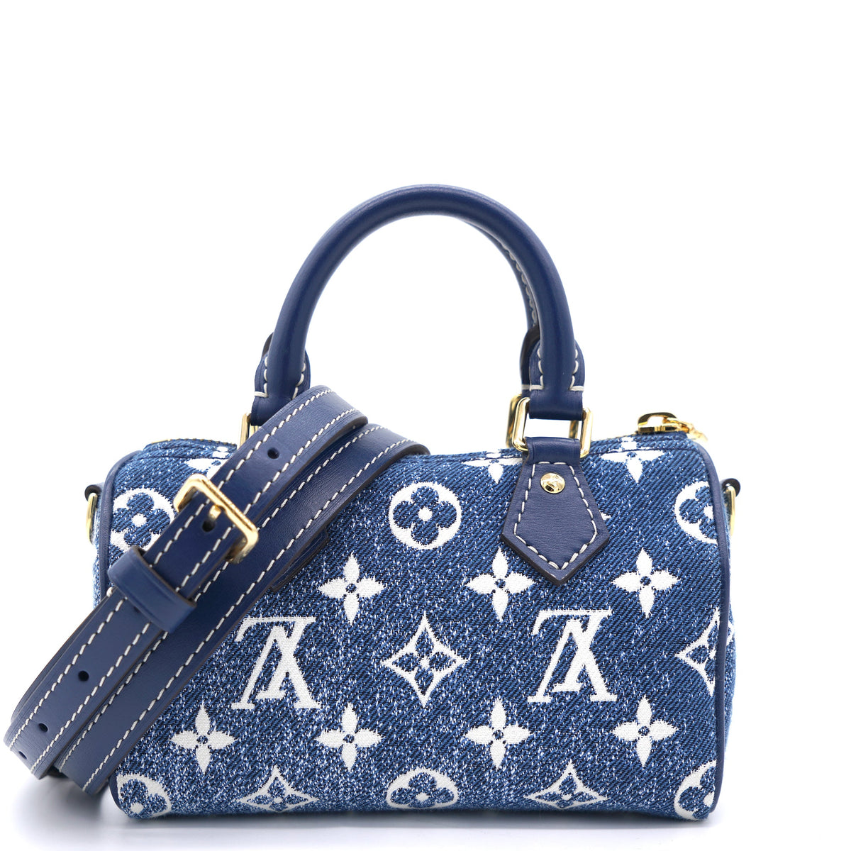 Louis-vuitton Monogram Jacquard Denim Nano Speedy Blue