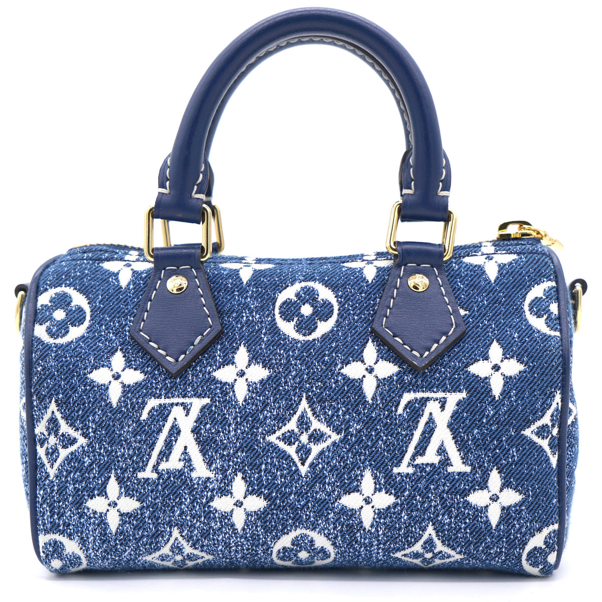 Louis-vuitton Monogram Jacquard Denim Nano Speedy Blue