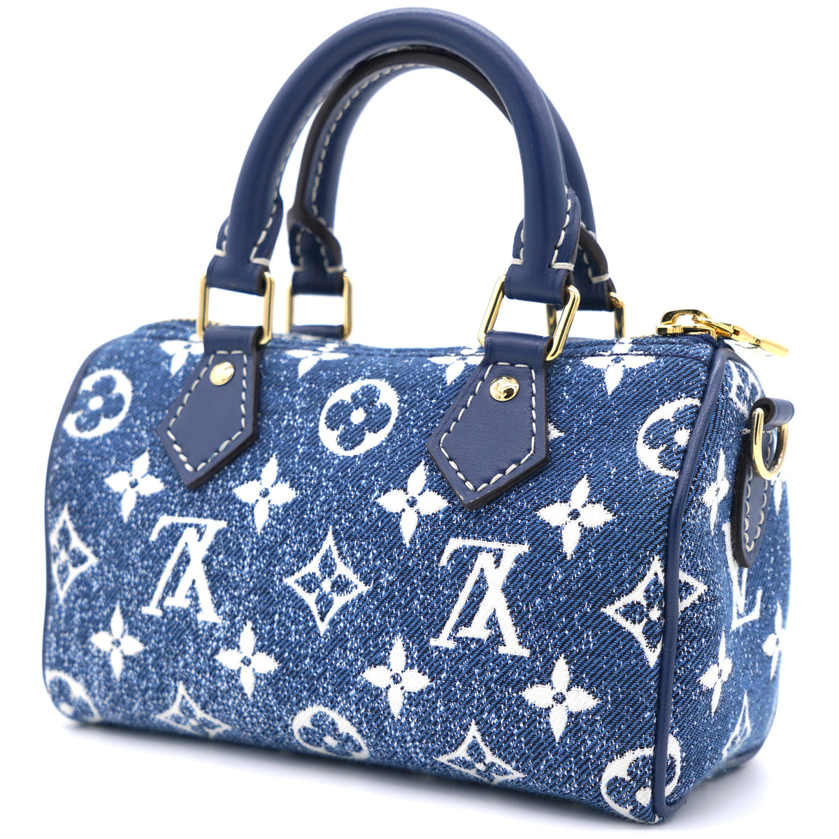 Louis-vuitton Monogram Jacquard Denim Nano Speedy Blue