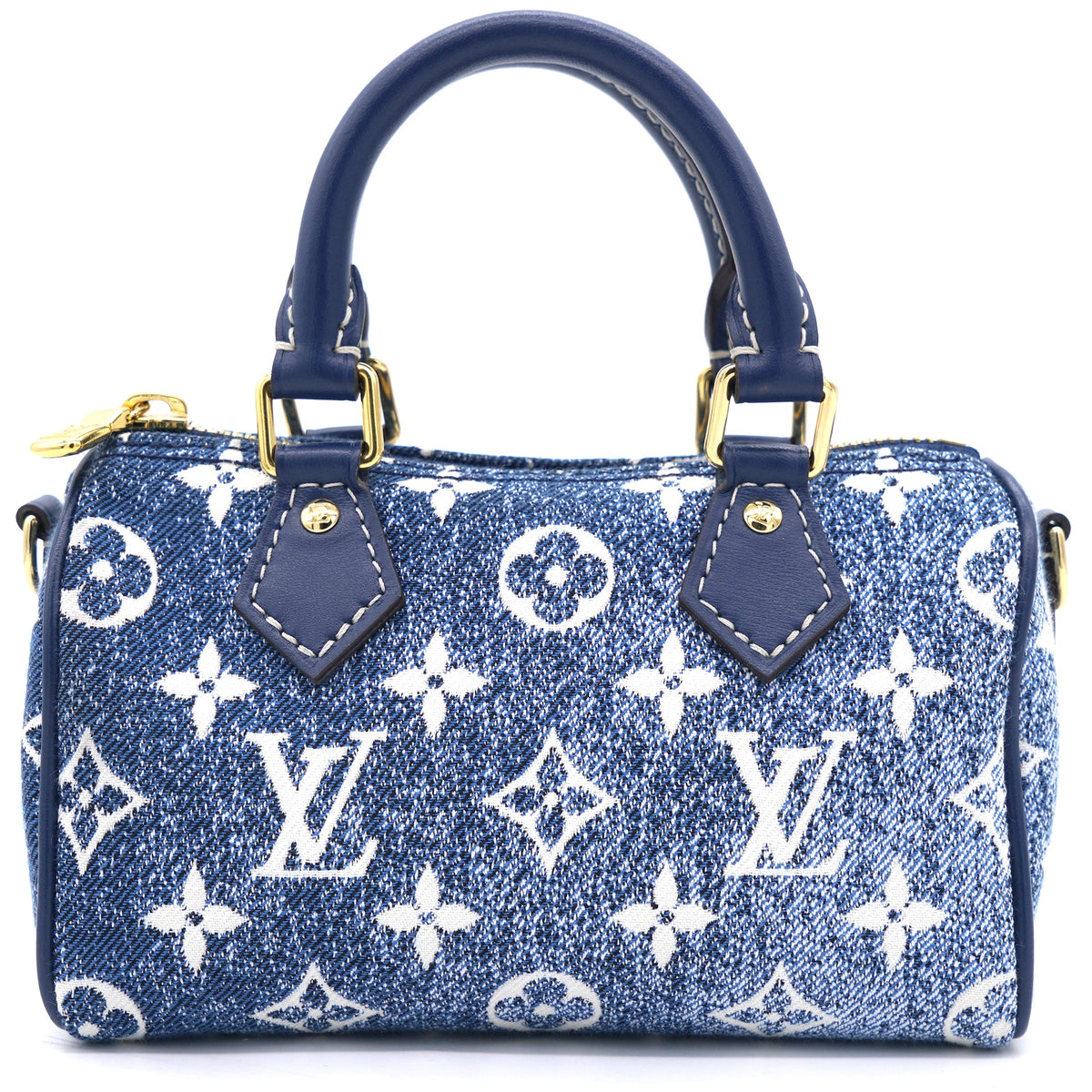 Louis-vuitton Monogram Jacquard Denim Nano Speedy Blue