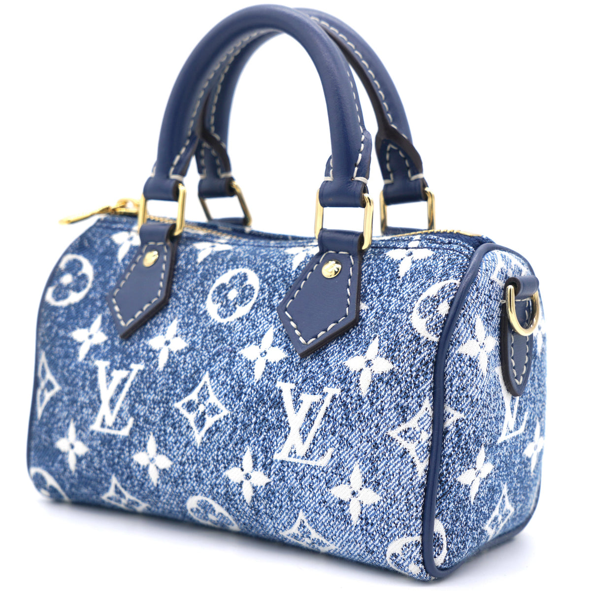 Louis-vuitton Monogram Jacquard Denim Nano Speedy Blue