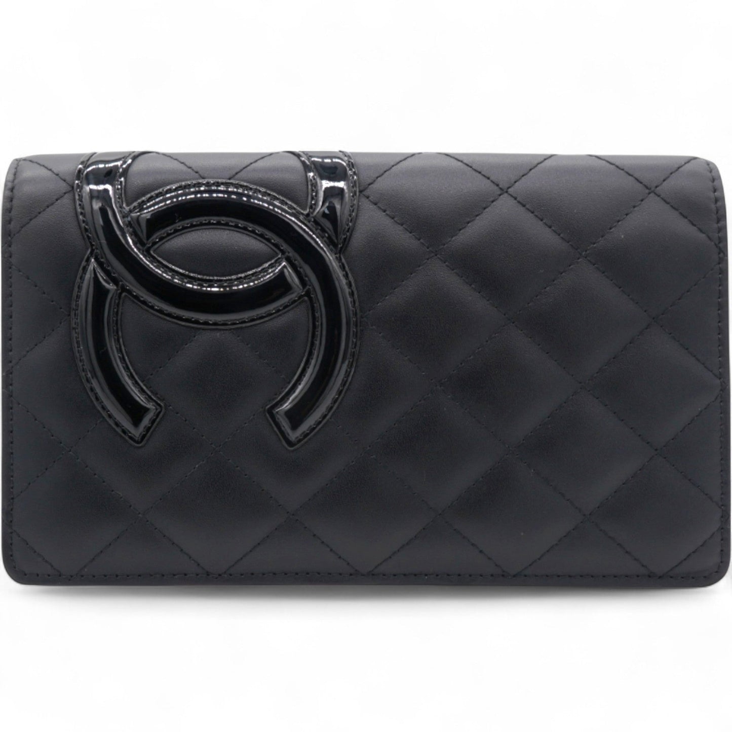 Quilted Cambon Yen Wallet Black