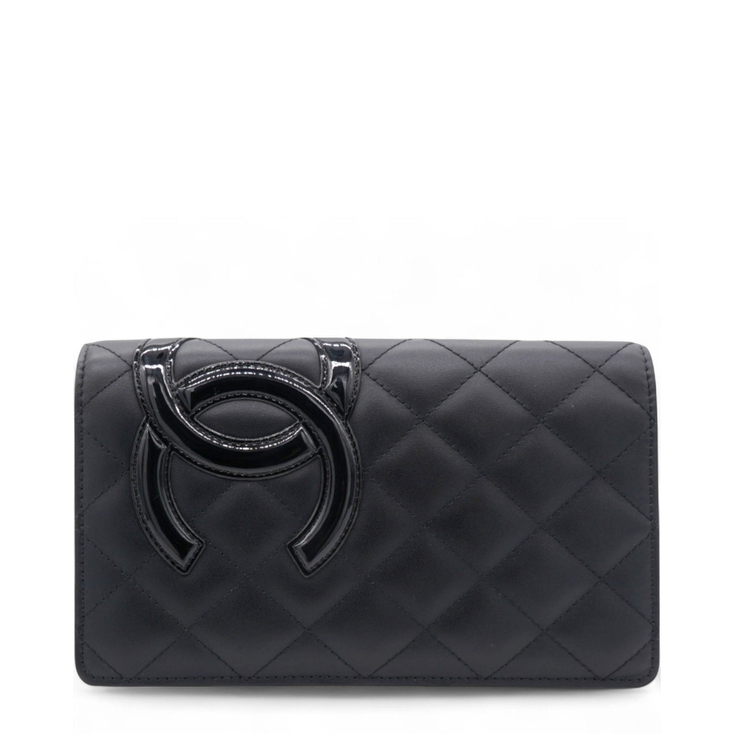 Quilted Cambon Yen Wallet Black