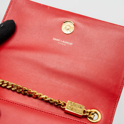 Saint Laurent/YSL Small Kate Bag Tassel Calfskin RED GHW