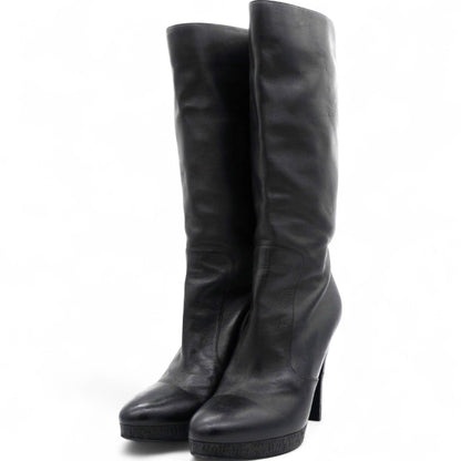 Black Leather Boots Size40