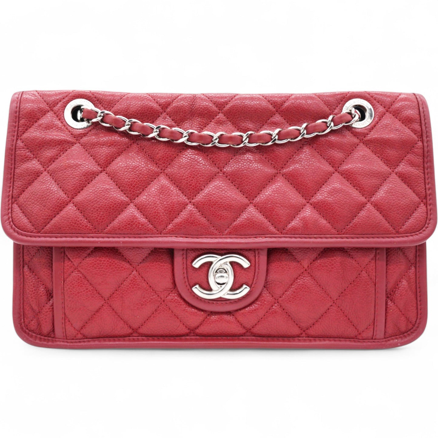 Caviar Quilted French Riviera Flap Red