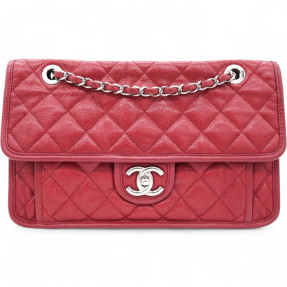 Caviar Quilted French Riviera Flap Red